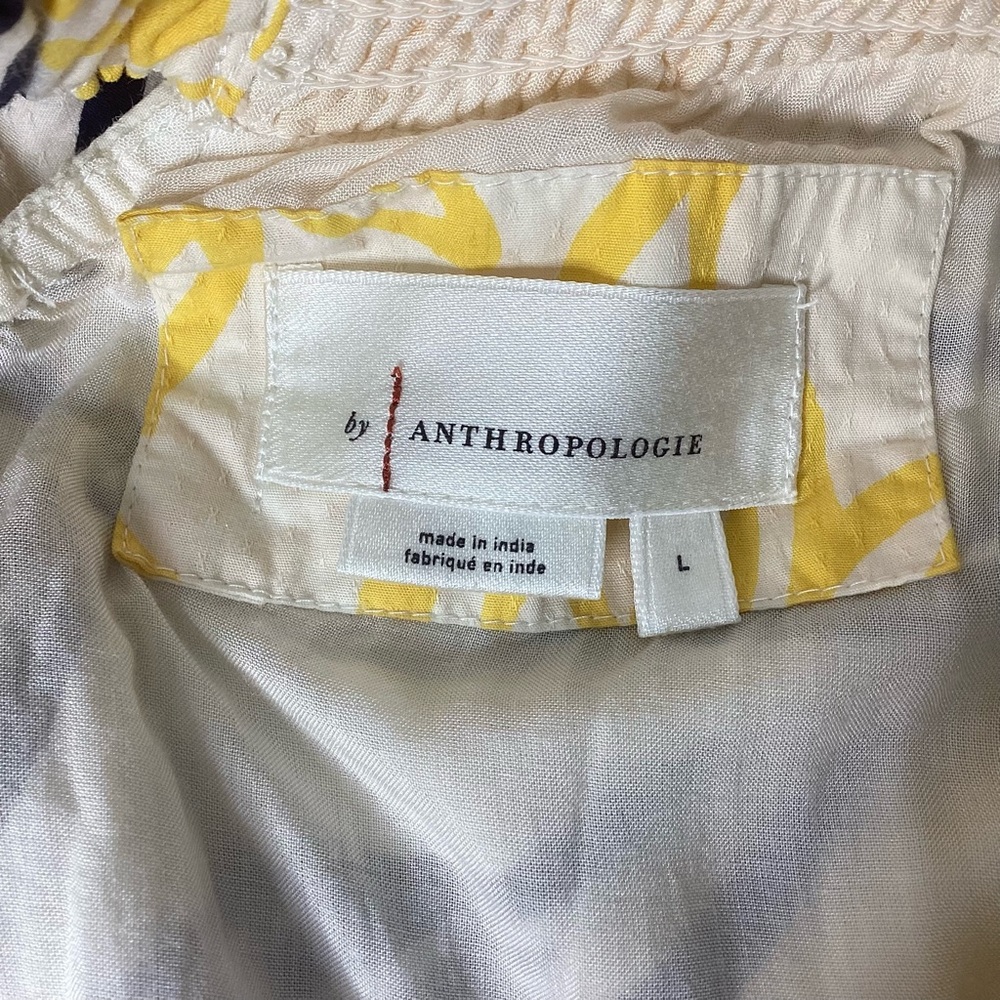 Anthropologie Floral Flounced Maxi Dress Pineapples Strapless L - Picture 6 of 13